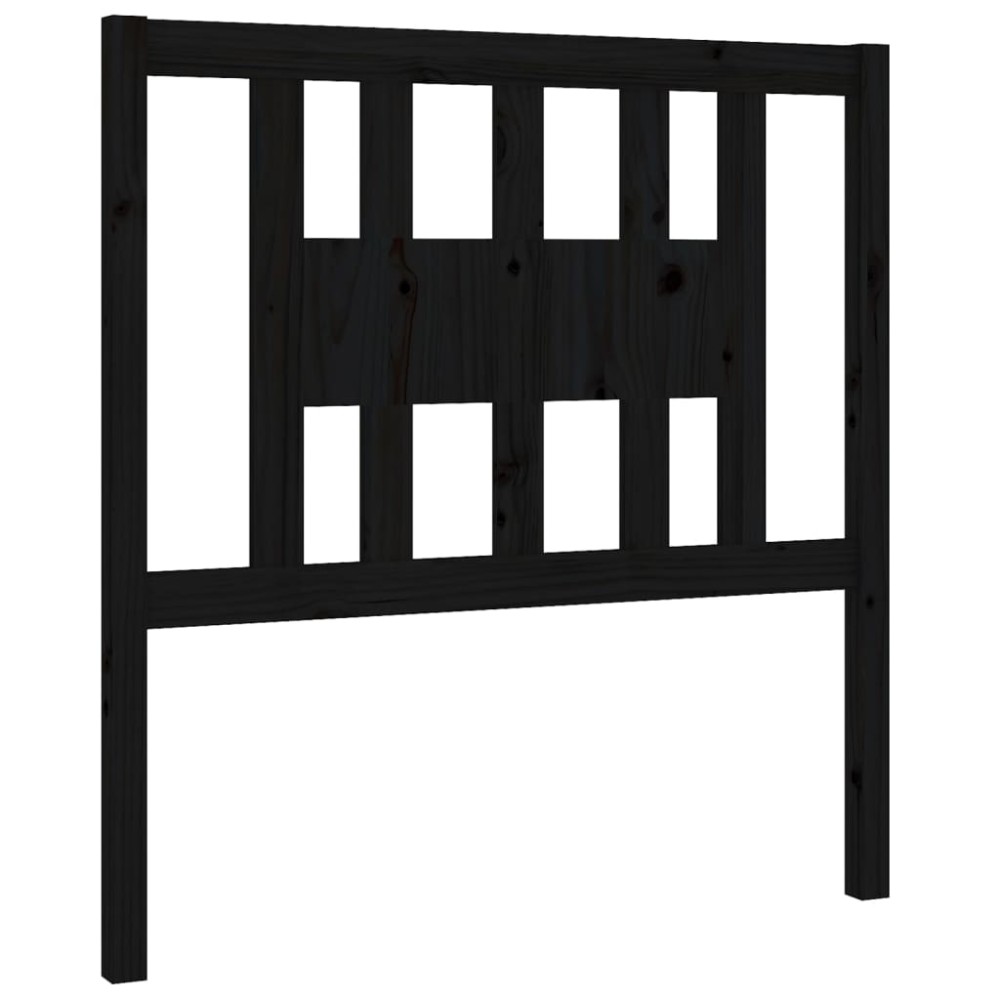 vidaXL Tăblie de pat, negru, 106x4x100 cm, lemn masiv de pin