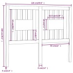 vidaXL Tăblie de pat, gri, 126x4x100 cm, lemn masiv de pin vidaXL Tăblie de pat, gri, 126x4x100 cm, lemn masiv de pin