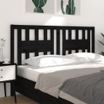 vidaXL Tăblie de pat, negru, 126x4x100 cm, lemn masiv de pin vidaXL Tăblie de pat, negru, 126x4x100 cm, lemn masiv de pin