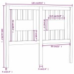 vidaXL Tăblie de pat, negru, 126x4x100 cm, lemn masiv de pin vidaXL Tăblie de pat, negru, 126x4x100 cm, lemn masiv de pin