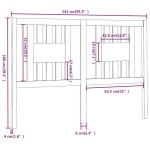 vidaXL Tăblie de pat, gri, 141x4x100 cm, lemn masiv de pin