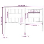 vidaXL Tăblie de pat, gri, 166x4x100 cm, lemn masiv de pin