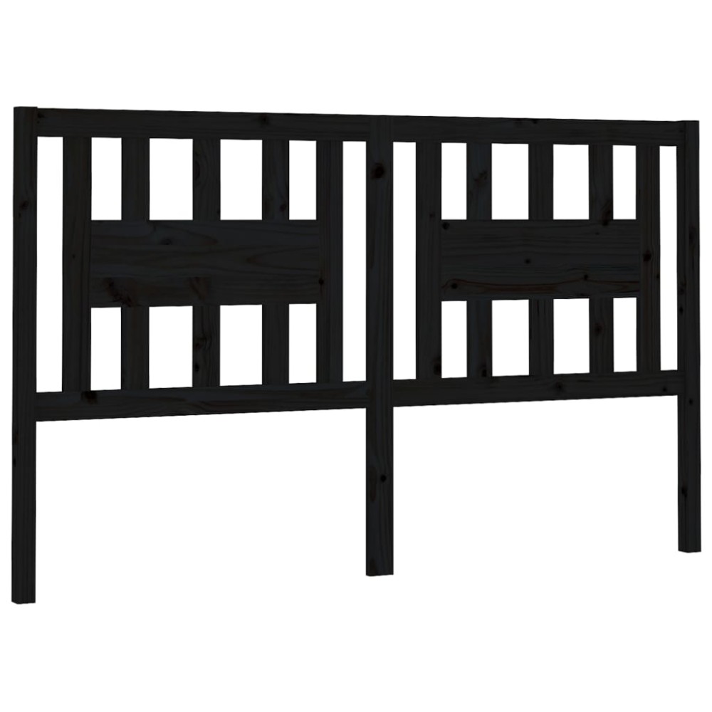 vidaXL Tăblie de pat, negru, 166x4x100 cm, lemn masiv de pin