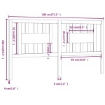 vidaXL Tăblie de pat, gri, 186x4x100 cm, lemn masiv de pin