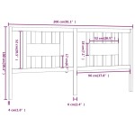 vidaXL Tăblie de pat, gri, 206x4x100 cm, lemn masiv de pin