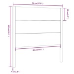 vidaXL Tăblie de pat, negru, 96x4x100 cm, lemn masiv de pin