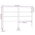 vidaXL Tăblie de pat, negru, 126x4x100 cm, lemn masiv de pin