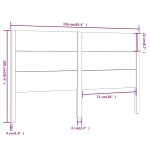 vidaXL Tăblie de pat, alb, 156x4x100 cm, lemn masiv de pin