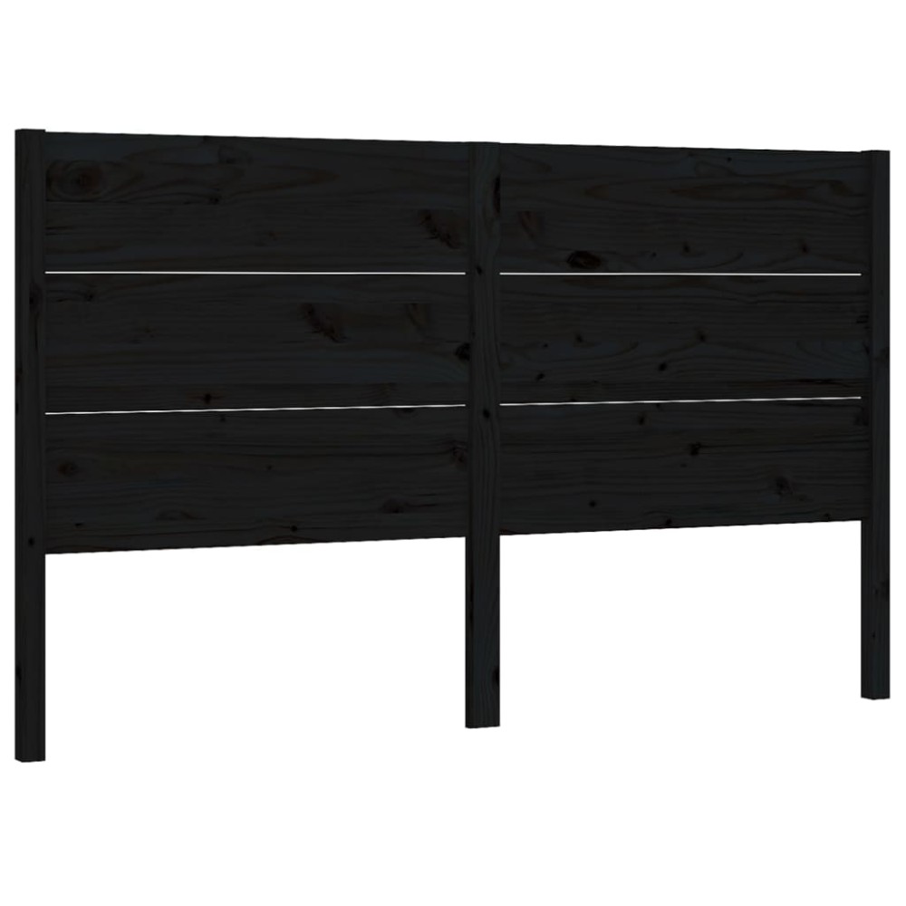 vidaXL Tăblie de pat, negru, 206x4x100 cm, lemn masiv de pin