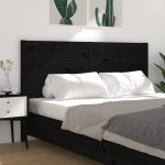 vidaXL Tăblie de pat, negru, 206x4x100 cm, lemn masiv de pin