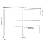 vidaXL Tăblie de pat, negru, 206x4x100 cm, lemn masiv de pin
