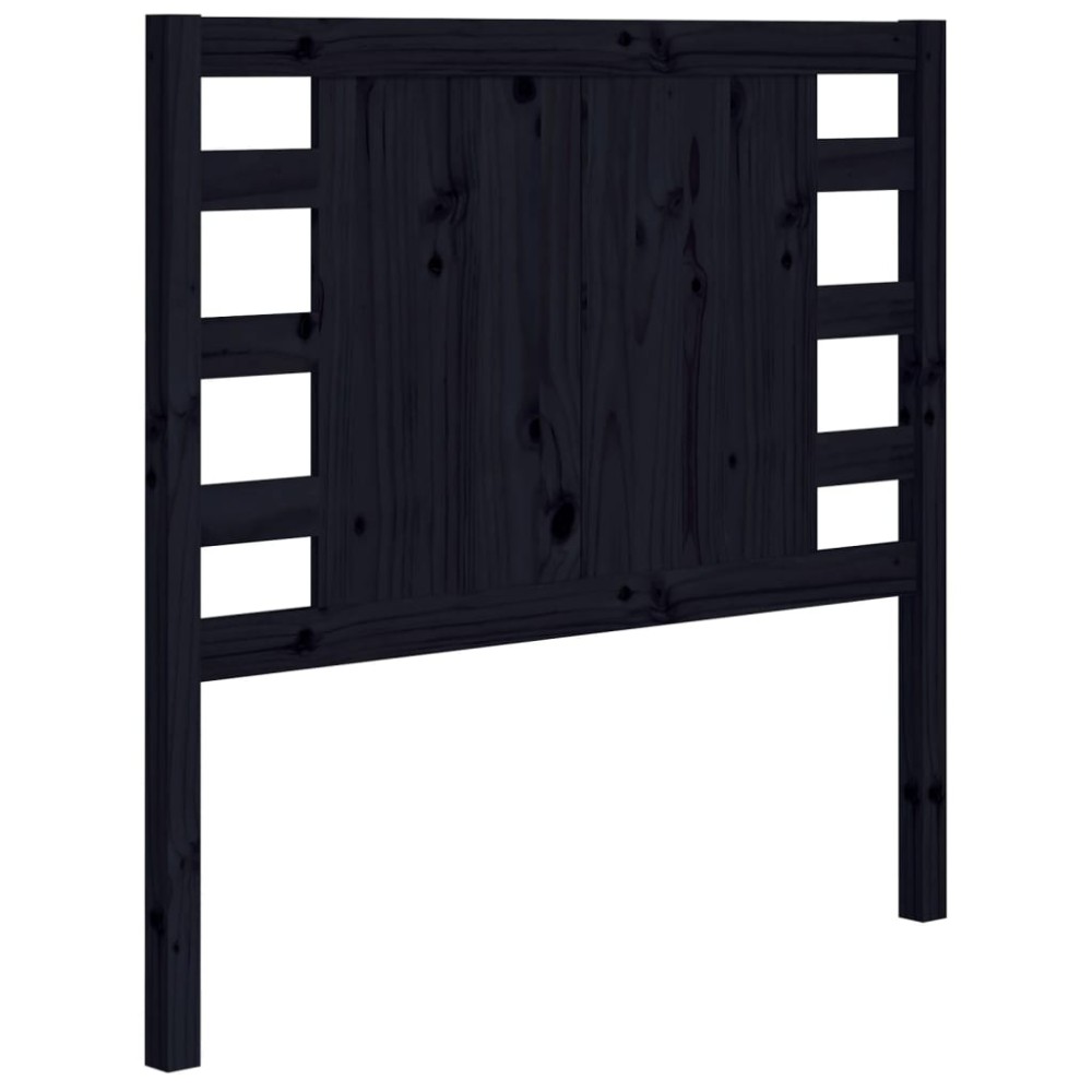 vidaXL Tăblie de pat, negru, 81x4x100 cm, lemn masiv de pin