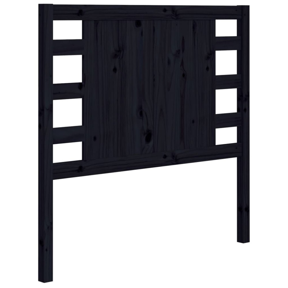 vidaXL Tăblie de pat, negru, 96x4x100 cm, lemn masiv de pin