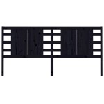 vidaXL Tăblie de pat, negru, 166x4x100 cm, lemn masiv de pin