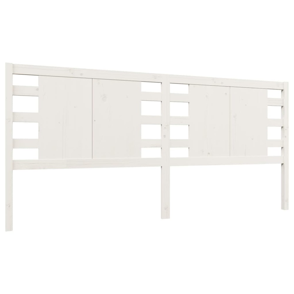 vidaXL Tăblie de pat, alb, 206x4x100 cm, lemn masiv de pin