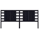 vidaXL Tăblie de pat, negru, 206x4x100 cm, lemn masiv de pin