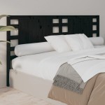 vidaXL Tăblie de pat, negru, 206x4x100 cm, lemn masiv de pin