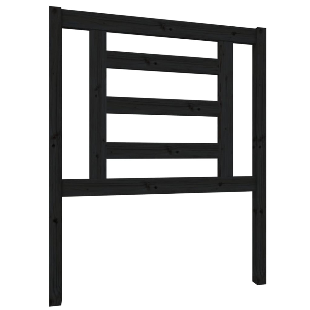 vidaXL Tăblie de pat, negru, 81x4x100 cm, lemn masiv de pin