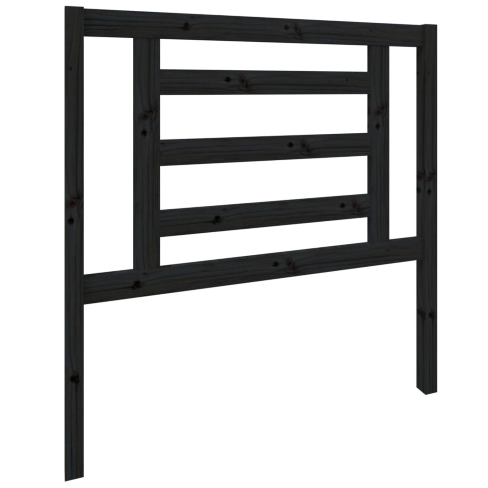 vidaXL Tăblie de pat, negru, 96x4x100 cm, lemn masiv de pin