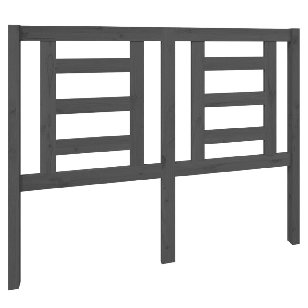 vidaXL Tăblie de pat, gri, 126x4x100 cm, lemn masiv de pin