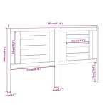 vidaXL Tăblie de pat, maro miere, 156x4x100 cm, lemn masiv de pin