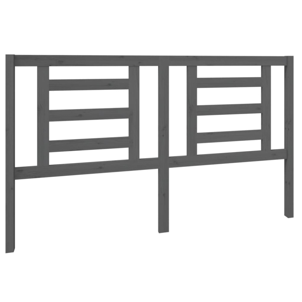 vidaXL Tăblie de pat, gri, 166x4x100 cm, lemn masiv de pin