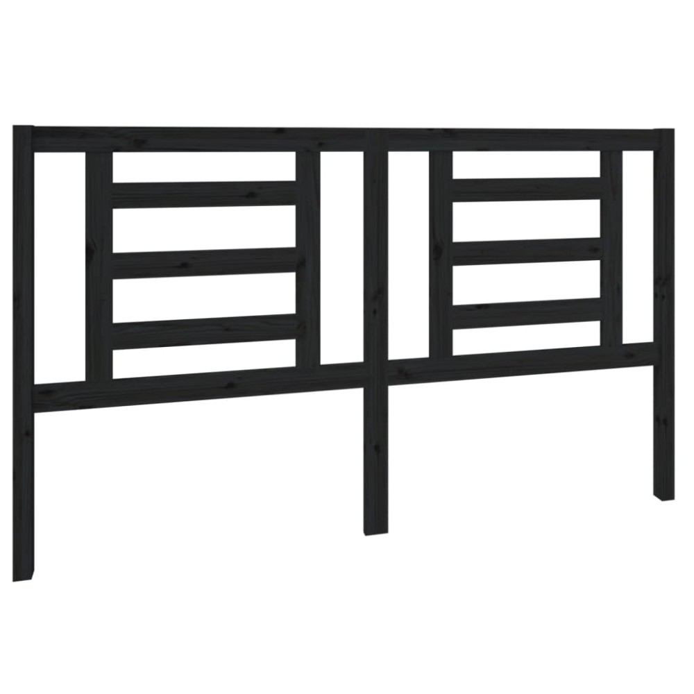 vidaXL Tăblie de pat, negru, 166x4x100 cm, lemn masiv de pin