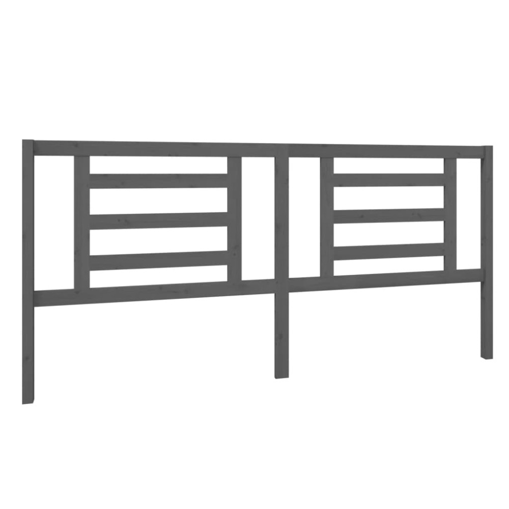 vidaXL Tăblie de pat, gri, 206x4x100 cm, lemn masiv de pin