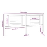 vidaXL Tăblie de pat, gri, 206x4x100 cm, lemn masiv de pin
