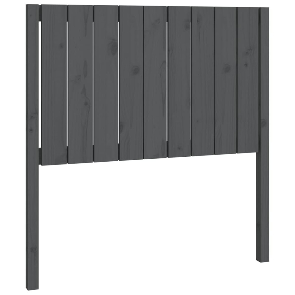 vidaXL Tăblie de pat gri 95,5x4x100 cm Lemn masiv de pin