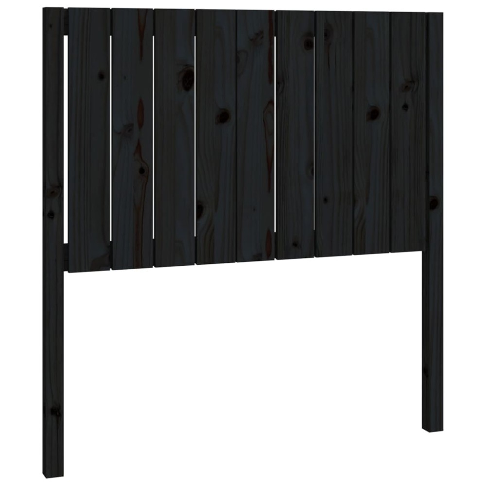 vidaXL Tăblie de pat, negru, 95,5x4x100 cm, lemn masiv de pin