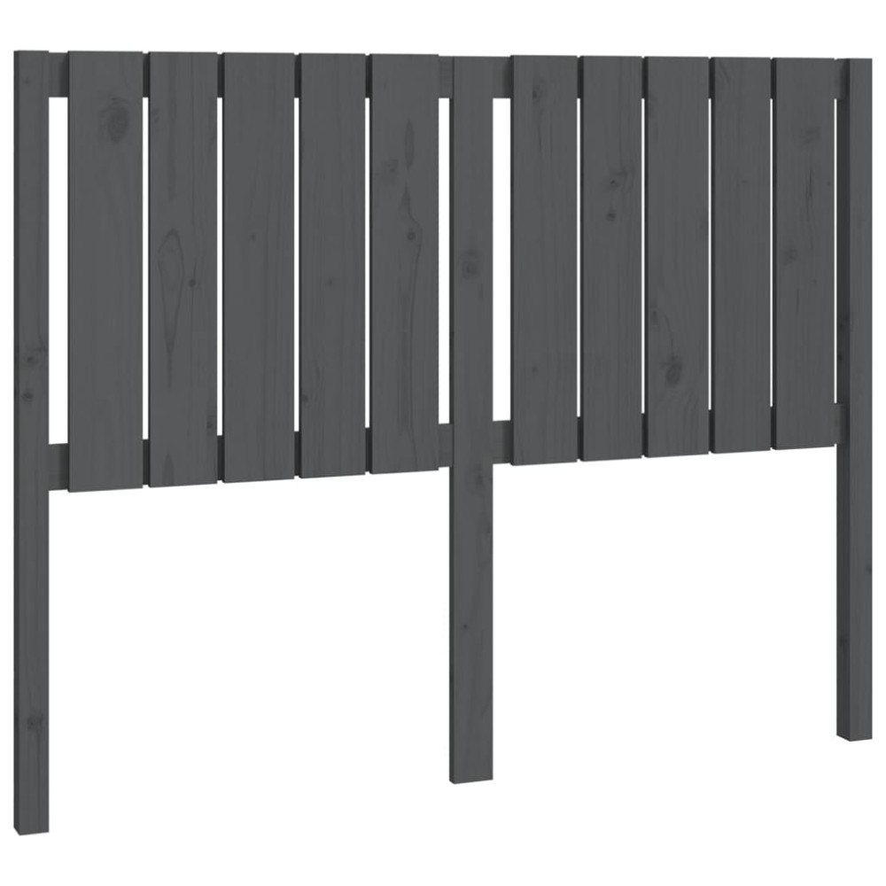 vidaXL Tăblie de pat, gri, 125,5x4x100 cm, lemn masiv de pin