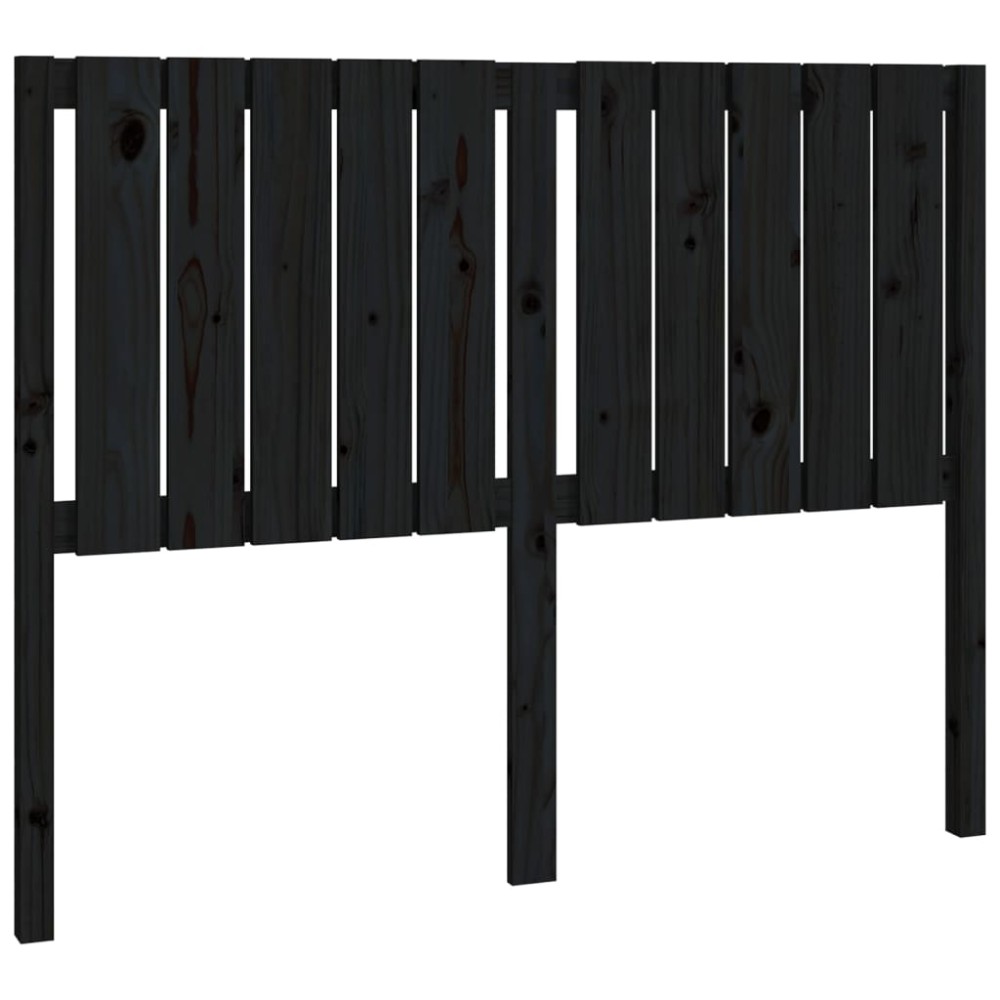 vidaXL Tăblie de pat, negru, 125,5x4x100 cm, lemn masiv de pin