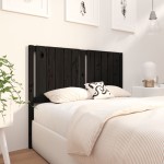 vidaXL Tăblie de pat, negru, 125,5x4x100 cm, lemn masiv de pin vidaXL Tăblie de pat, negru, 125,5x4x100 cm, lemn masiv de pin