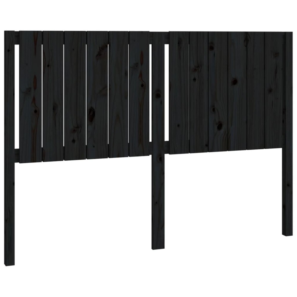 vidaXL Tăblie de pat, negru, 145,5x4x100 cm, lemn masiv de pin