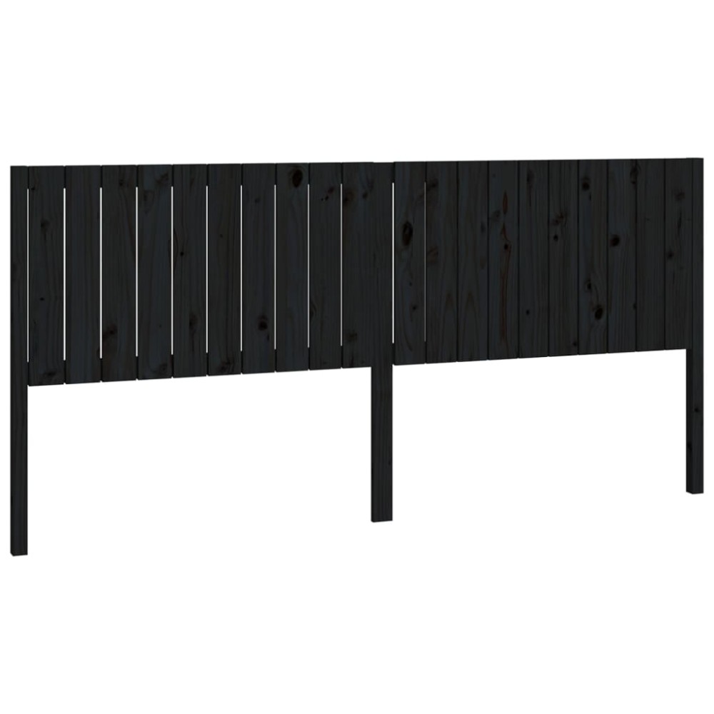 vidaXL Tăblie de pat, negru, 205,5x4x100 cm, lemn masiv de pin