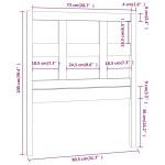 vidaXL Tăblie de pat, gri, 80,5x4x100 cm, lemn masiv de pin