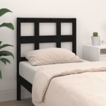 vidaXL Tăblie de pat, negru, 80,5x4x100 cm, lemn masiv de pin