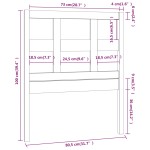 vidaXL Tăblie de pat, negru, 80,5x4x100 cm, lemn masiv de pin
