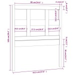 vidaXL Tăblie de pat, negru, 95,5x4x100 cm, lemn masiv de pin