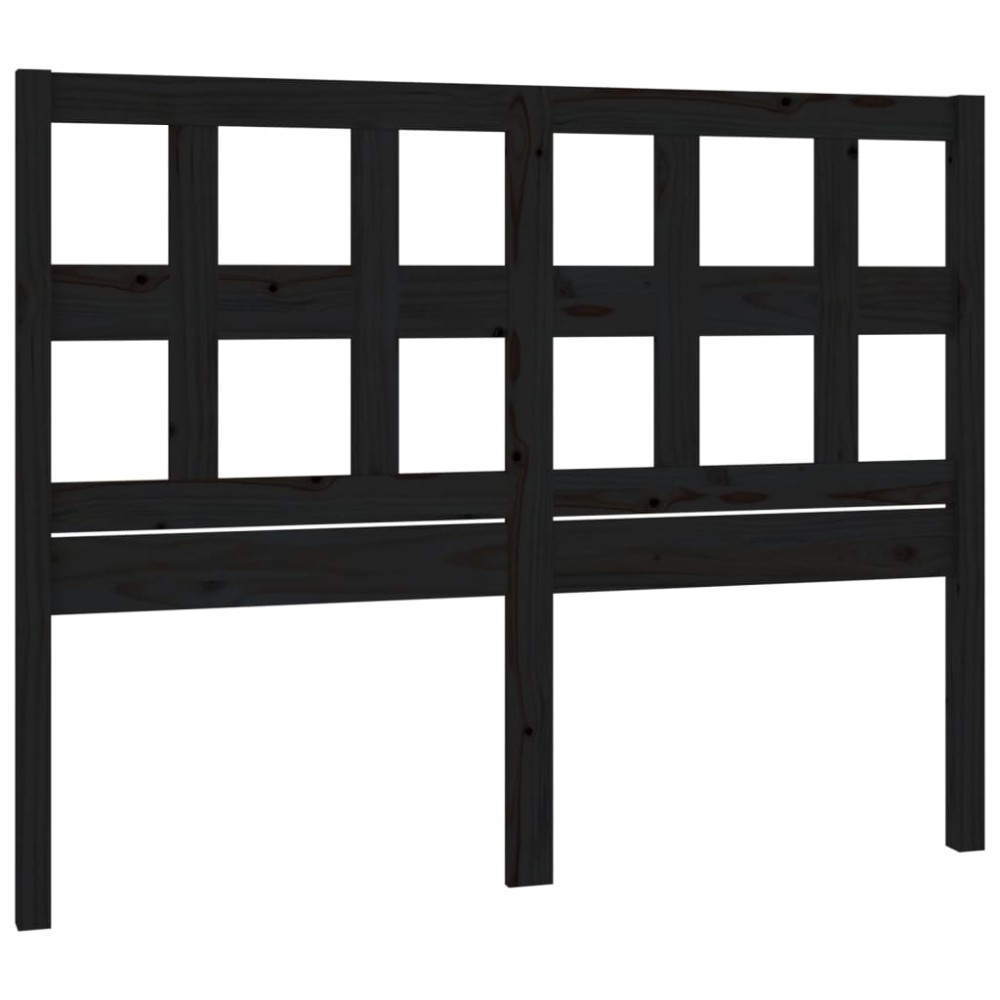 vidaXL Tăblie de pat, negru, 185,5x4x100 cm, lemn masiv de pin