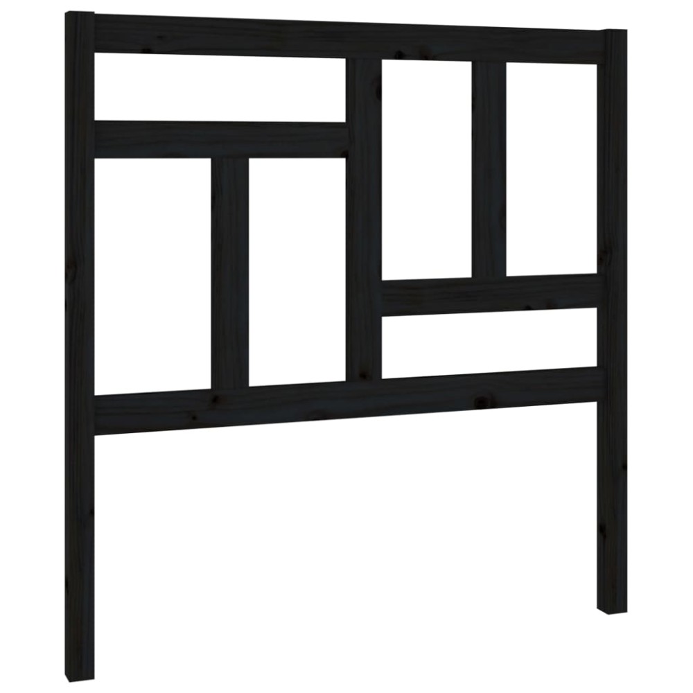 vidaXL Tăblie de pat, negru, 95,5x4x100 cm, lemn masiv de pin