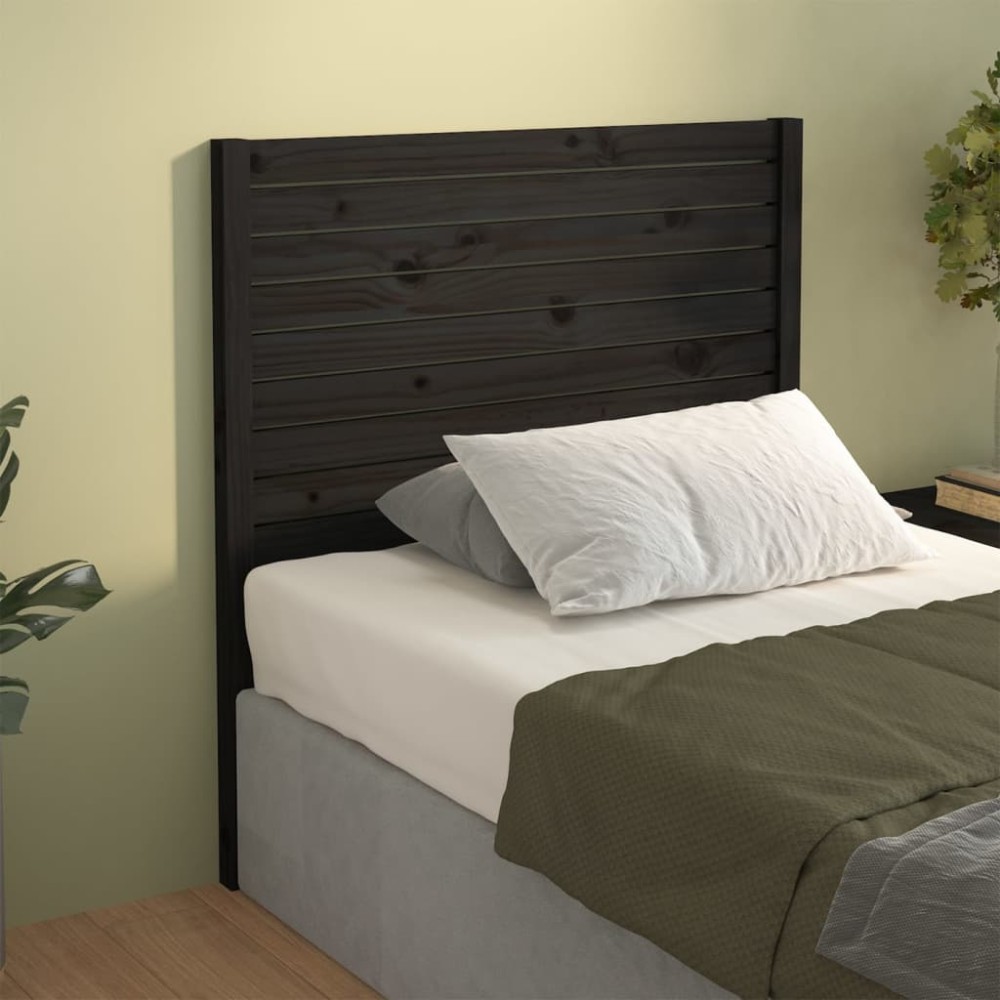 vidaXL Tăblie de pat, negru, 96x4x100 cm, lemn masiv de pin