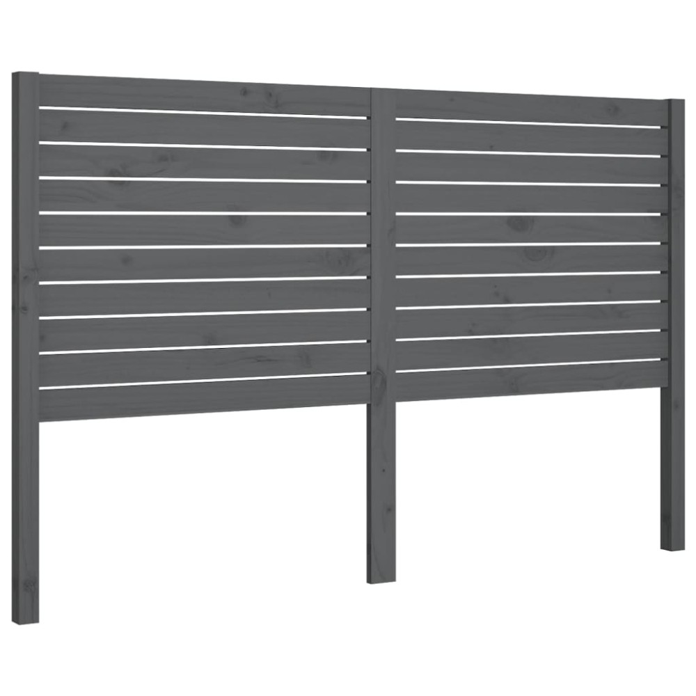 vidaXL Tăblie de pat, gri, 126x4x100 cm, lemn masiv de pin