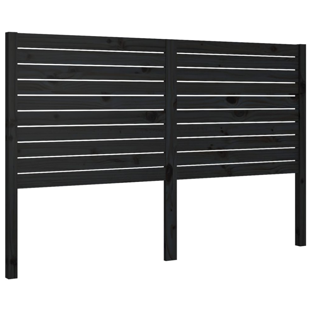 vidaXL Tăblie de pat, negru, 186x4x100 cm, lemn masiv de pin