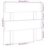 vidaXL Tăblie de pat, gri, 78,5x3x81 cm, lemn masiv de pin