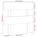 vidaXL Tăblie de pat, negru, 93,5x3x81 cm, lemn masiv de pin