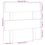 vidaXL Tăblie de pat, negru, 103,5x3x81 cm, lemn masiv de pin vidaXL Tăblie de pat, negru, 103,5x3x81 cm, lemn masiv de pin
