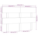 vidaXL Tăblie de pat, gri, 138x3x81 cm, lemn masiv de pin