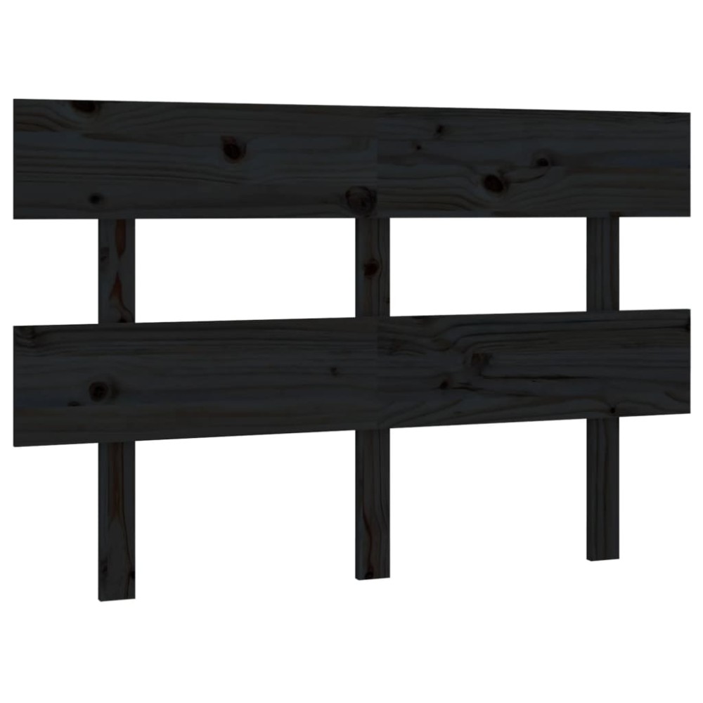 vidaXL Tăblie de pat, negru, 138x3x81 cm, lemn masiv de pin
